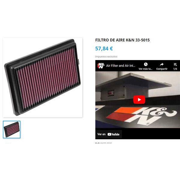 FILTRO K&N 33-5015 FIAT 500L