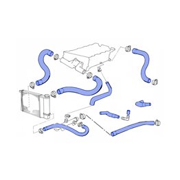 Kit manguitos de refrigeración Bmw E30 318is M42 ersión con bypass para anular la admisión refrigerada..