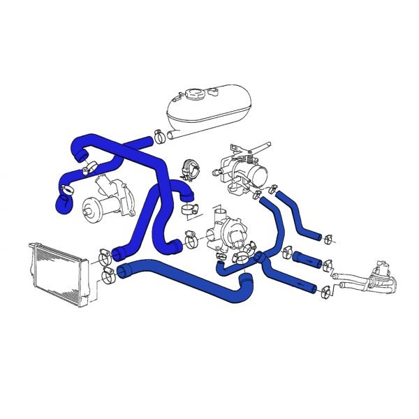 Kit manguitos de silicona Bmw E30 325i (Con Aire Acondicionado)