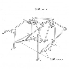 ARCO ANTIVUELCO SPARCO LANCIA DELTA HF/INTEGRALE/4WD/EVO Y5 TODOS 09|87-04|93  