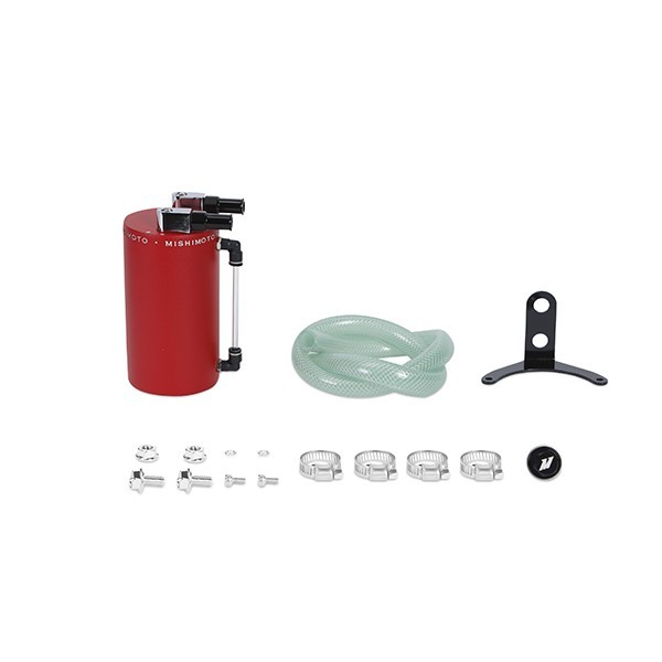 Aluminum Oil Catch Can - Large, Wrinkle Red
