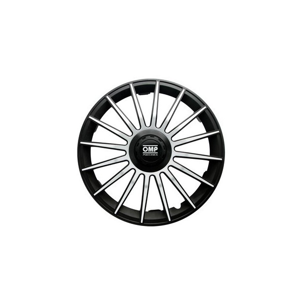 TAPACUBOS OMP 13" NEGRO/PLATA