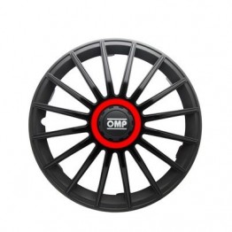 TAPACUBOS OMP 13" NEGRO/ROJO