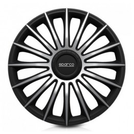 TAPACUBOS TORINO 15" NEGRO/PLATA CS5