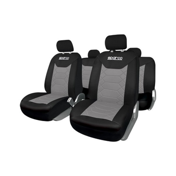 JUEGO FUNDAS BK GRIS/NEGRO SPARCO CS6