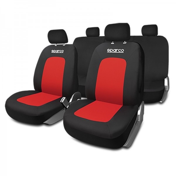 JUEGO FUNDAS SPORT NEGRO/ROJO