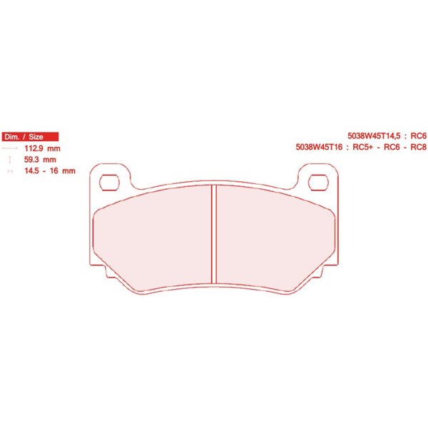 5038W45T14.5RC5 PASTILLAS CL BRAKES