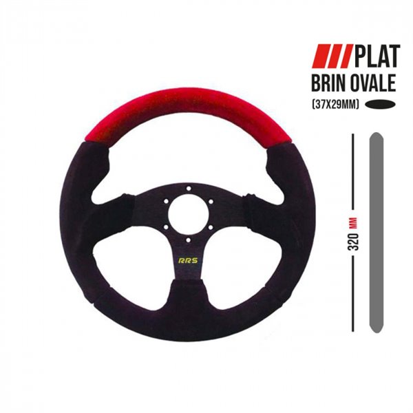 Volante RRS RACER - Plano 320mm - Gamuza