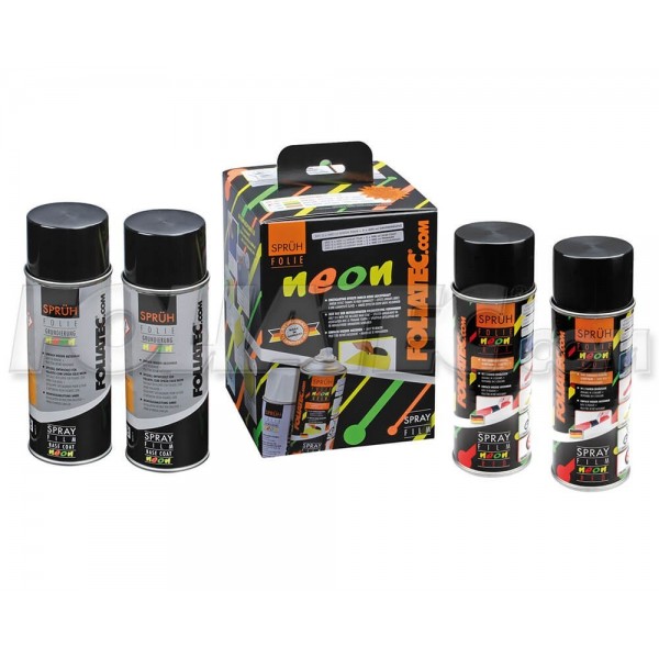 GOMA LIQUIDA NEON 4 PC. SET  ROJO 2 X 400 ML +  BASE COAT 2 X 400 ML
