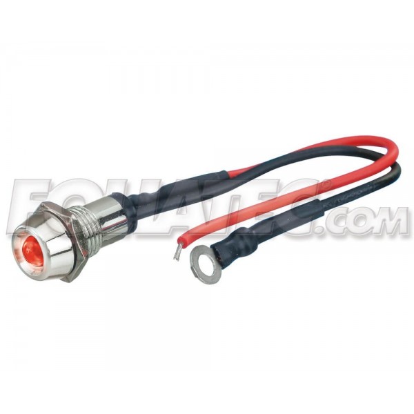 LED CONTROL LIGHT CHROME  FIRE ROJO 1 PIECE  DIAM.  10 MM