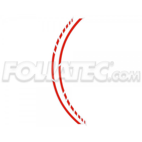 PIN STRIPING RACING NEON ROJO 14 STRIPES A' 7 MM X 41 CM  INCLUDING SPACER
