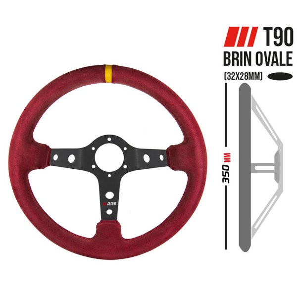 Volante RRS CORSA - F90 350mm - Ante rojo