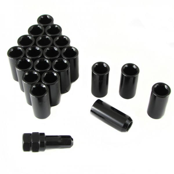 KIT 20 TUERCAS LARGAS NEGRA