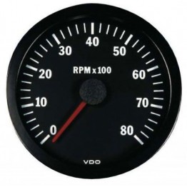 CUENTARREVOLUCIONES VDO 8000 RPM DIÁMETRO 100 FONDO NEGRO 4 / 6 / 8 CILINDROS DIESEL / GASOLINA