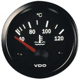 MANÓMETRO VDO TEMPERATURA AGUA 120° VISION DIÁMETRO 52 FONDO NEGRO