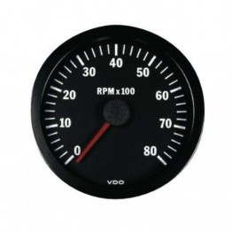 CUENTARREVOLUCIONES VDO 8000 RPM DIÁMETRO 52 FONDO NEGRO 4 / 6 / 8 CILINDROS DIESEL / GASOLINA