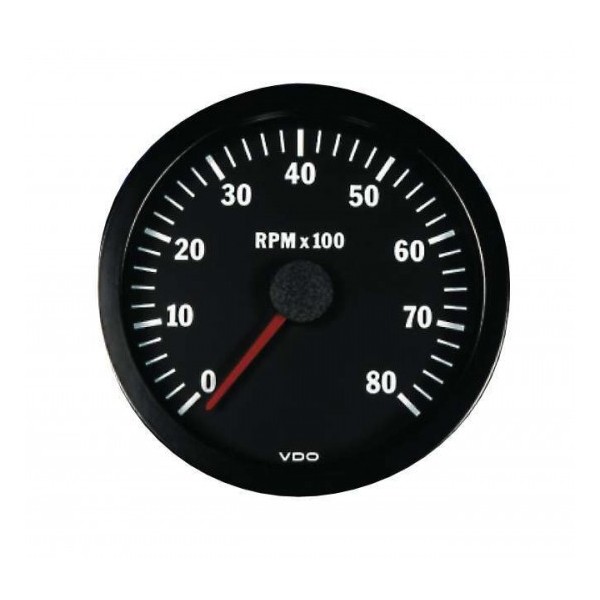 CUENTARREVOLUCIONES VDO 6000 RPM DIÁMETRO 52 FONDO NEGRO 4 / 6 / 8 CILINDROS DIESEL / GASOLINA